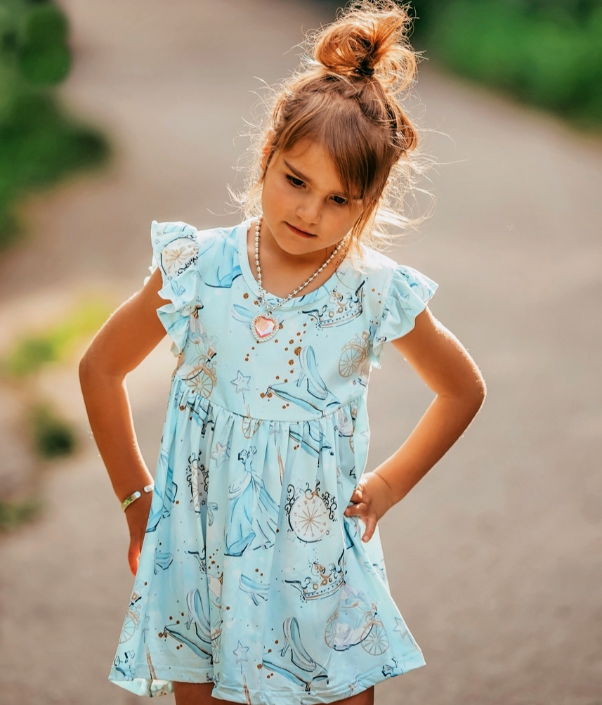 Girls Fun Character Dresses - Blue Glass Slipper