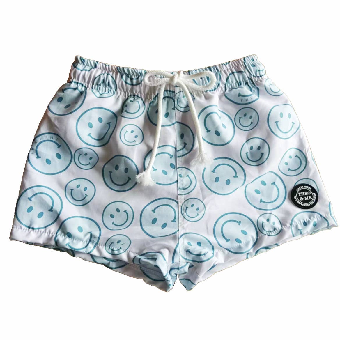 Boys Swim Trunks - Blue Happy Faces