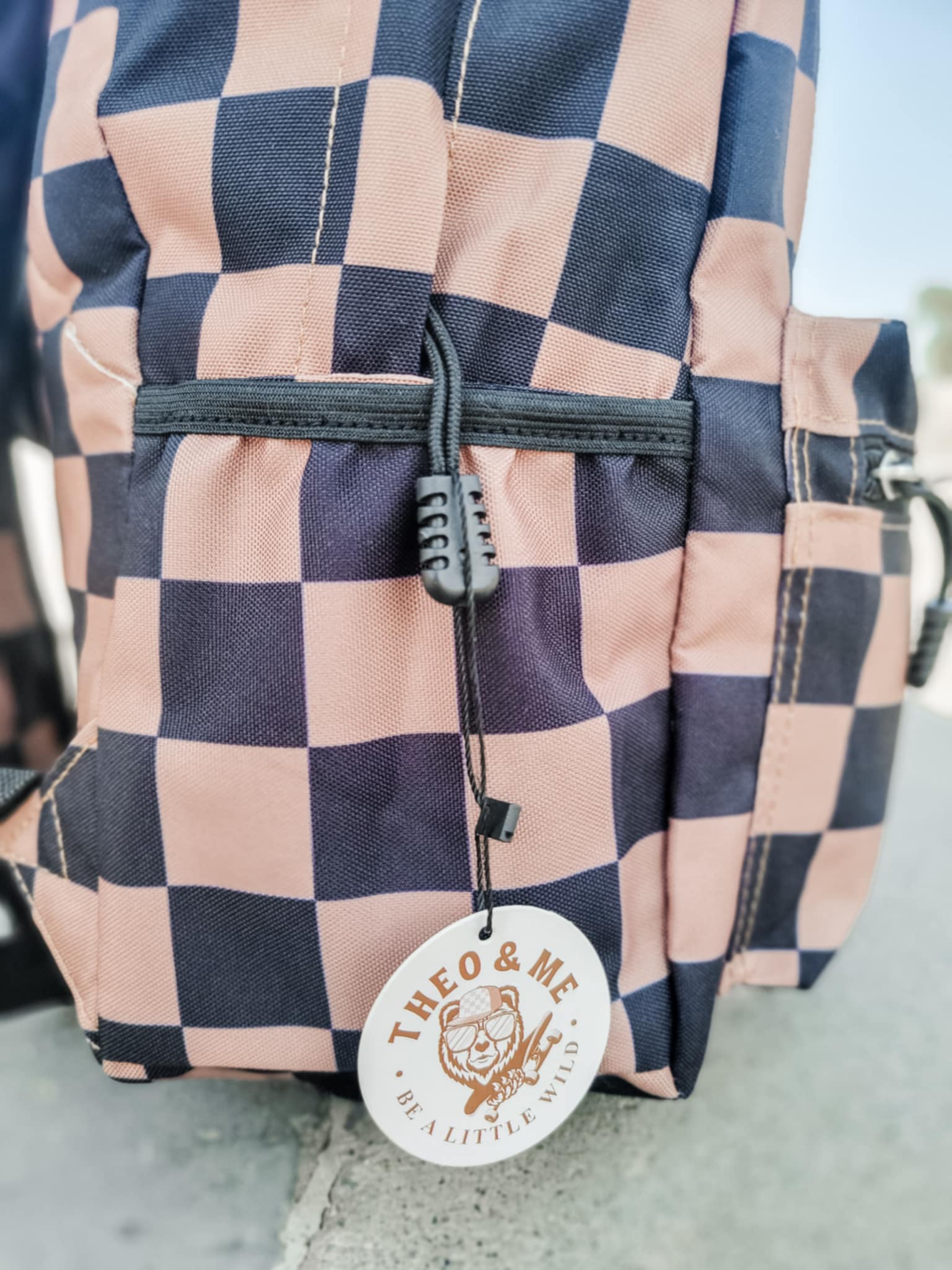 Kids Back To School Backpacks - Black & Brown Check