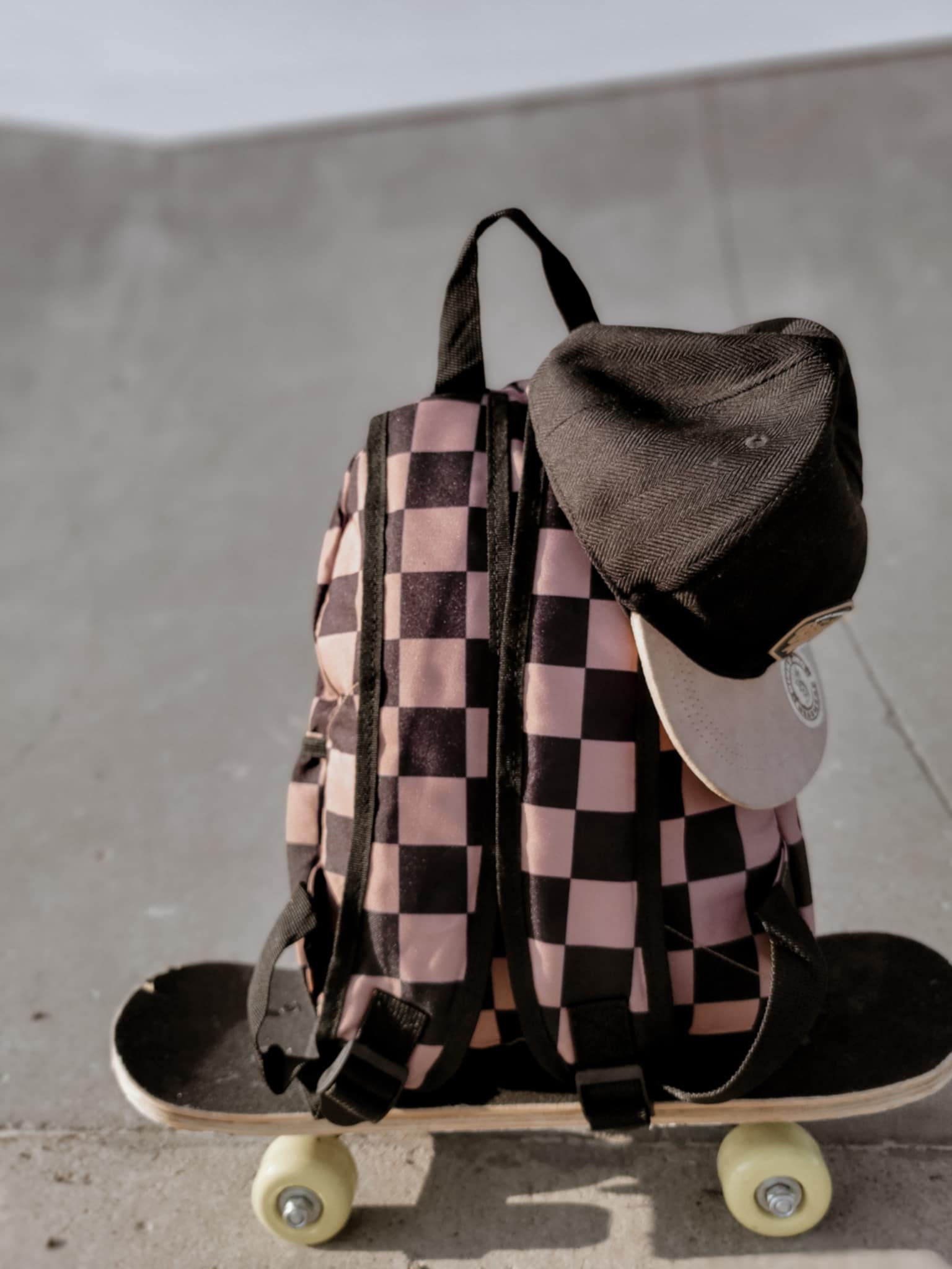 Kids Back To School Backpacks - Black & Brown Check