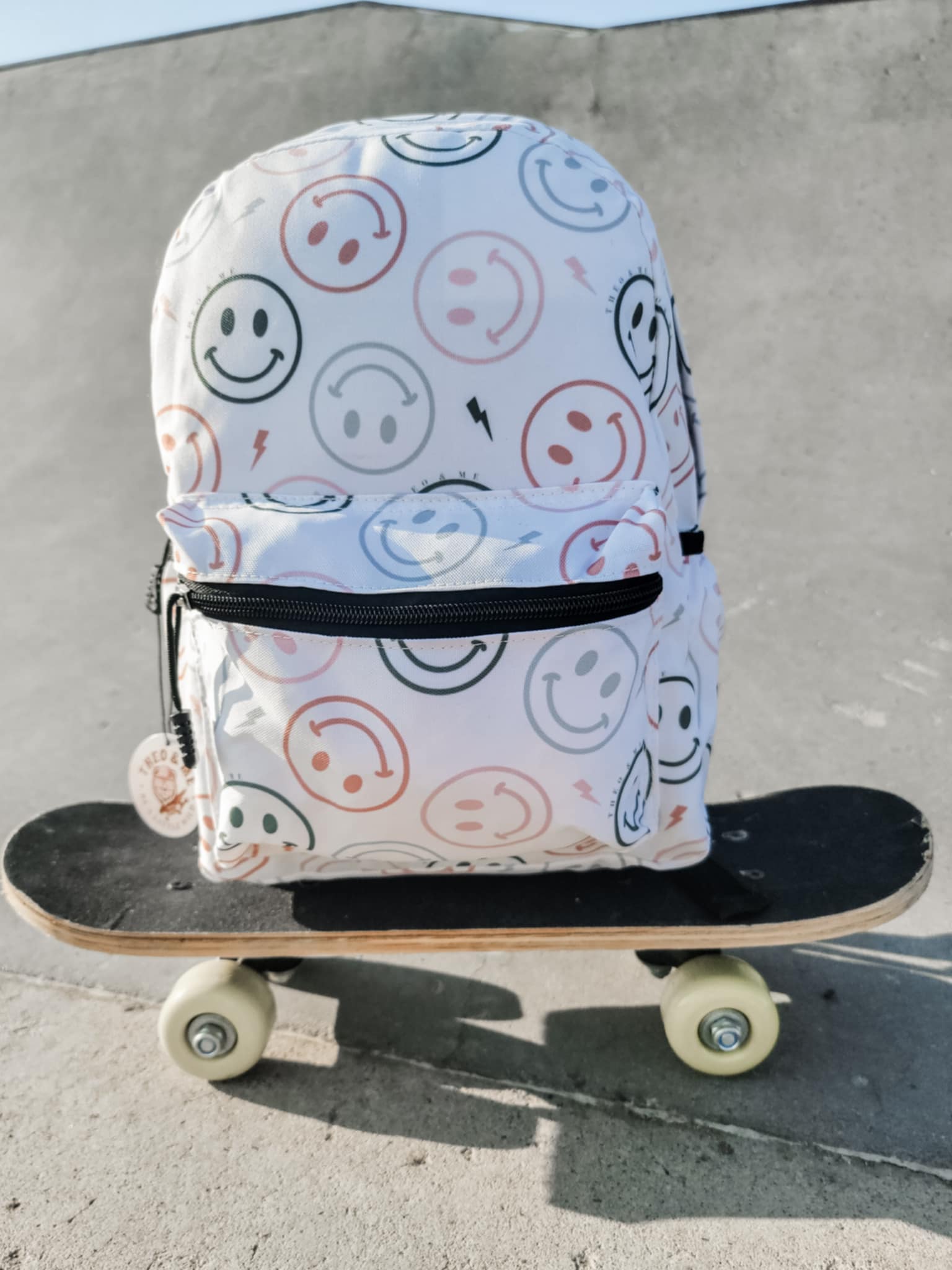 Kids Back To School Backpacks - Ivory Happy Faces