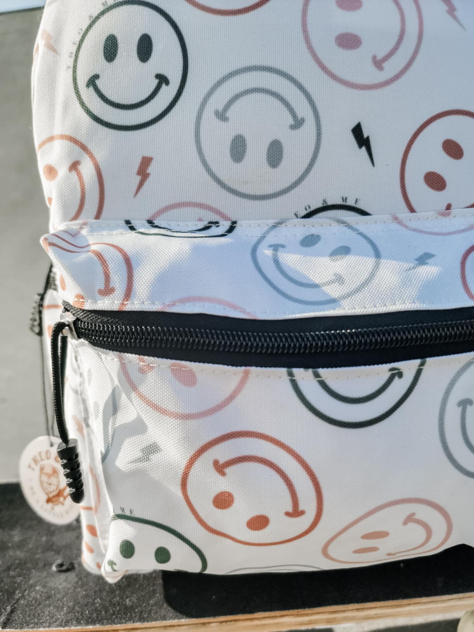 Kids Back To School Backpacks - Ivory Happy Faces