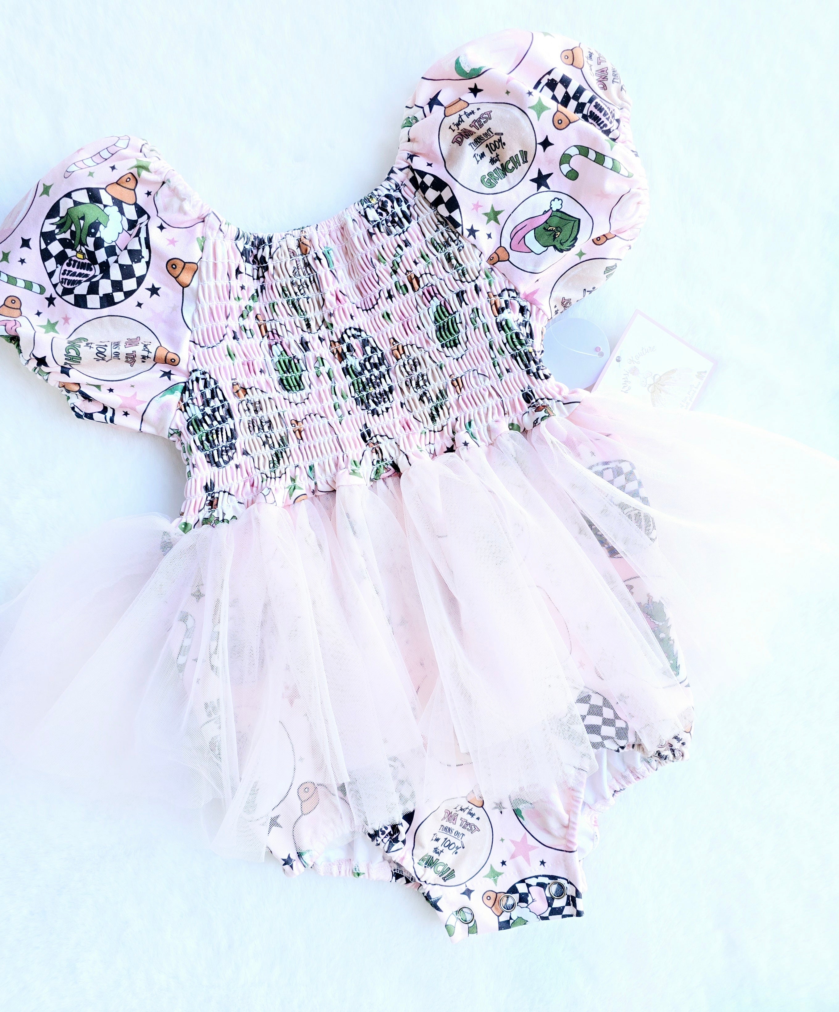 Baby Tutu Twinning Character Dresses - Pink Grinch