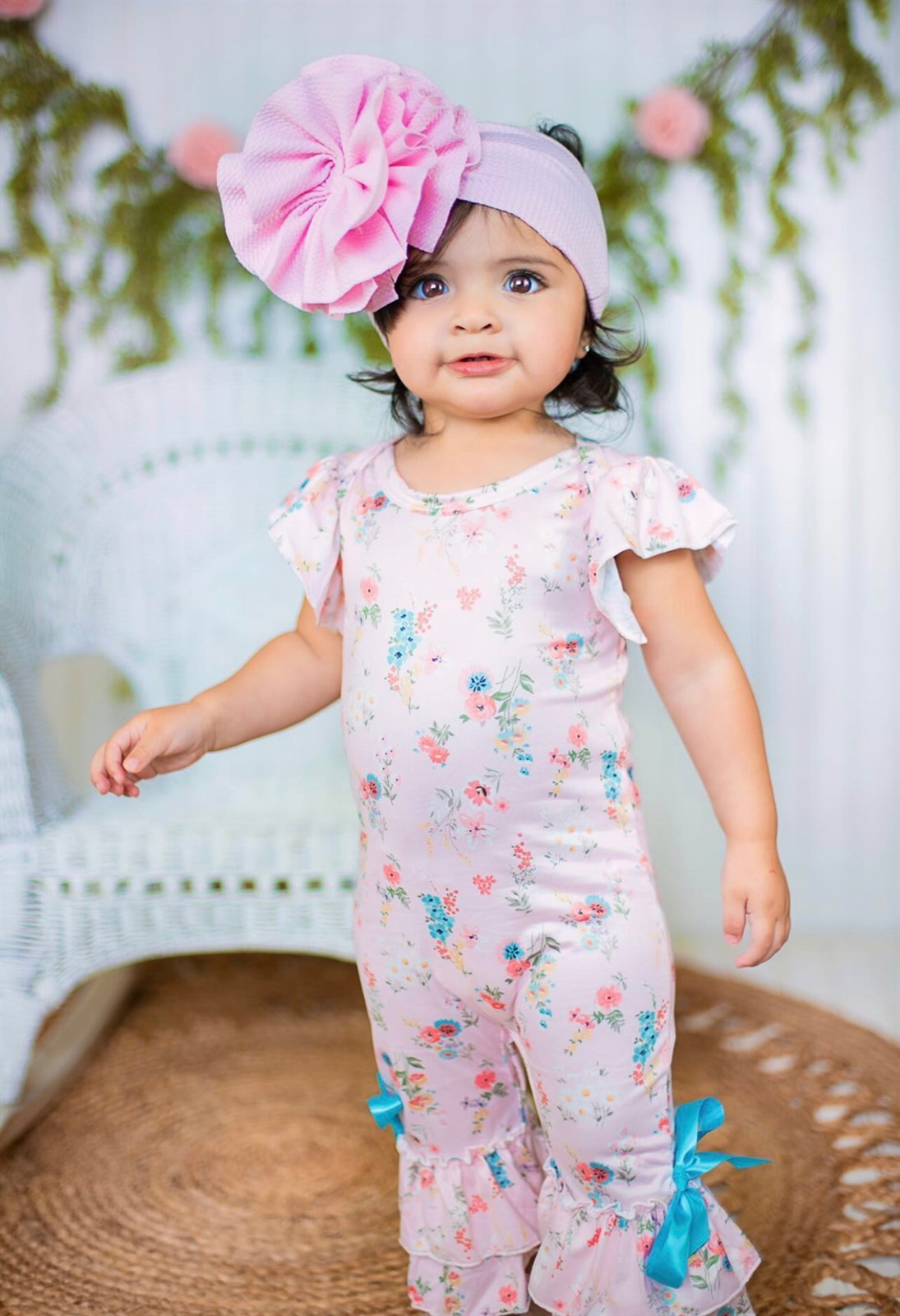 Girls ruffle romper hotsell