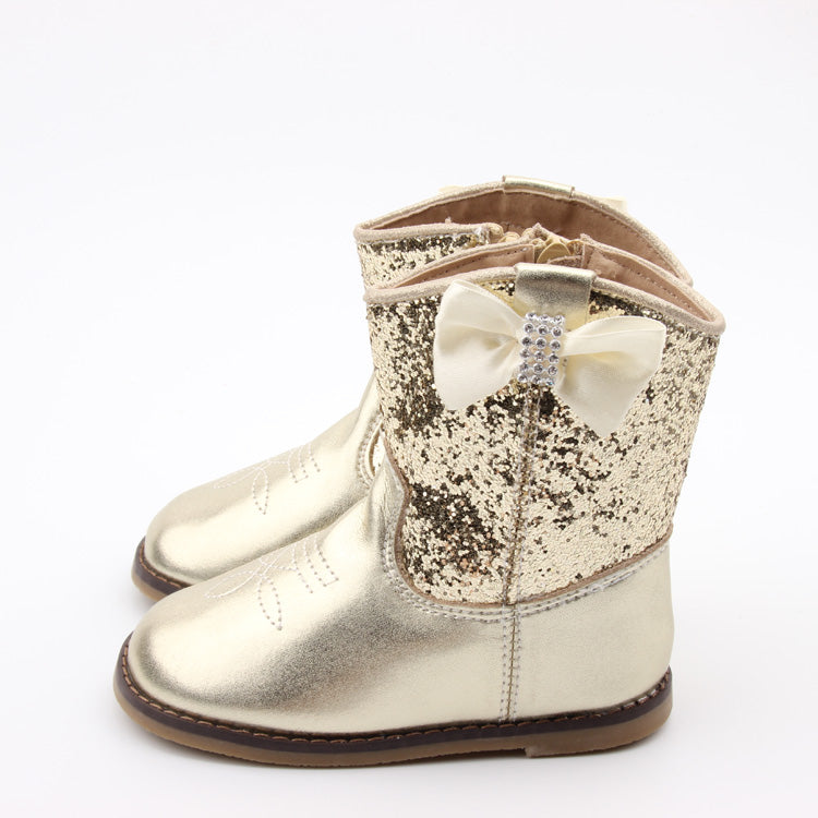 Toddler gold 2025 glitter boots