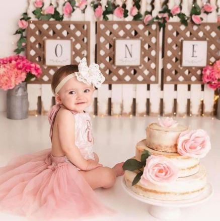 Kryssi Kouture Exclusive Birthday Vintage Rose & Lace Tutu Romper