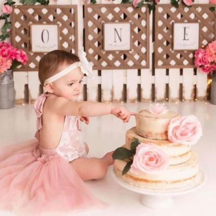 Kryssi Kouture Exclusive Birthday Vintage Rose & Lace Tutu Romper