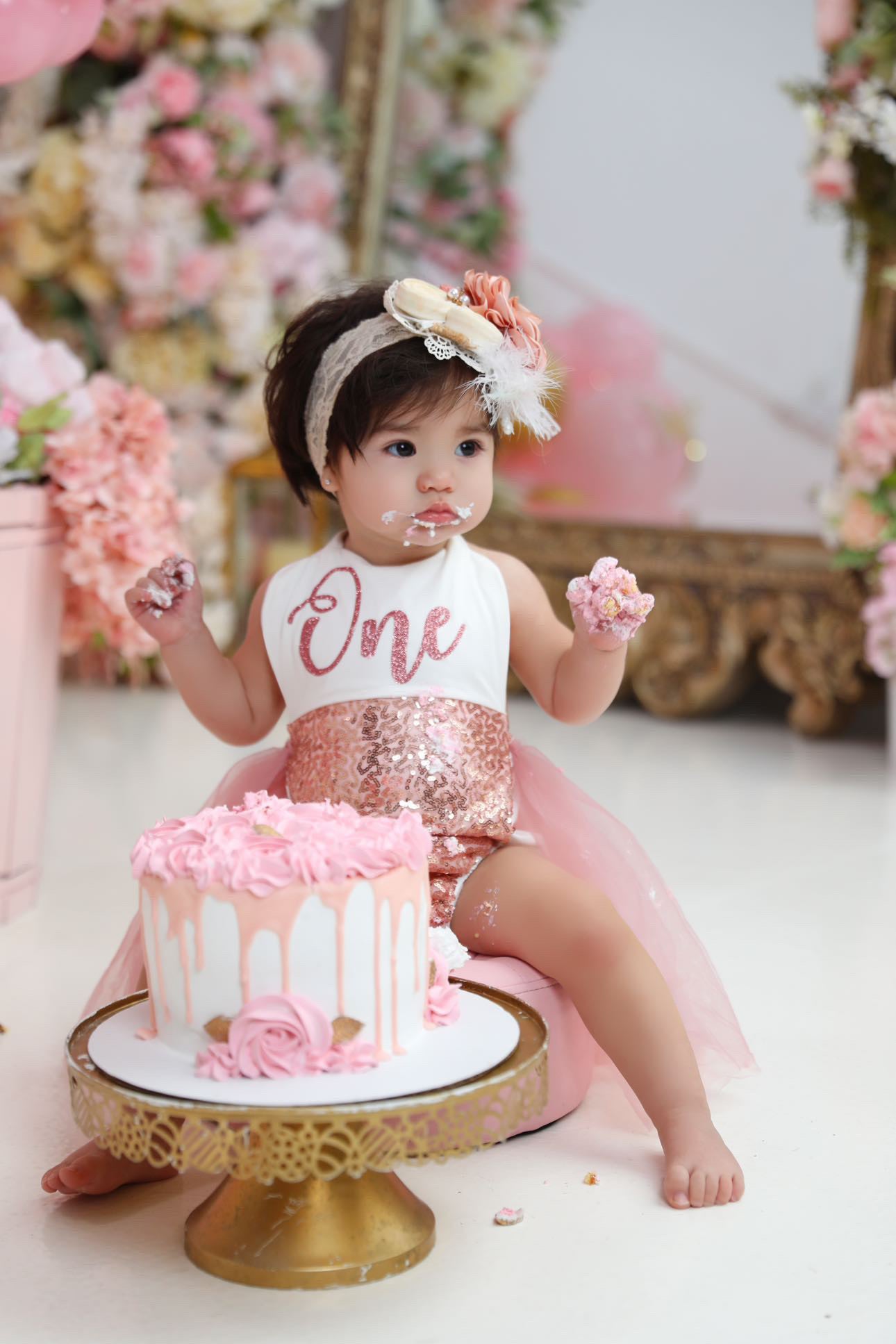 Kryssi Kouture Exclusive Girls First Birthday Darling Dazzle Rose Gold