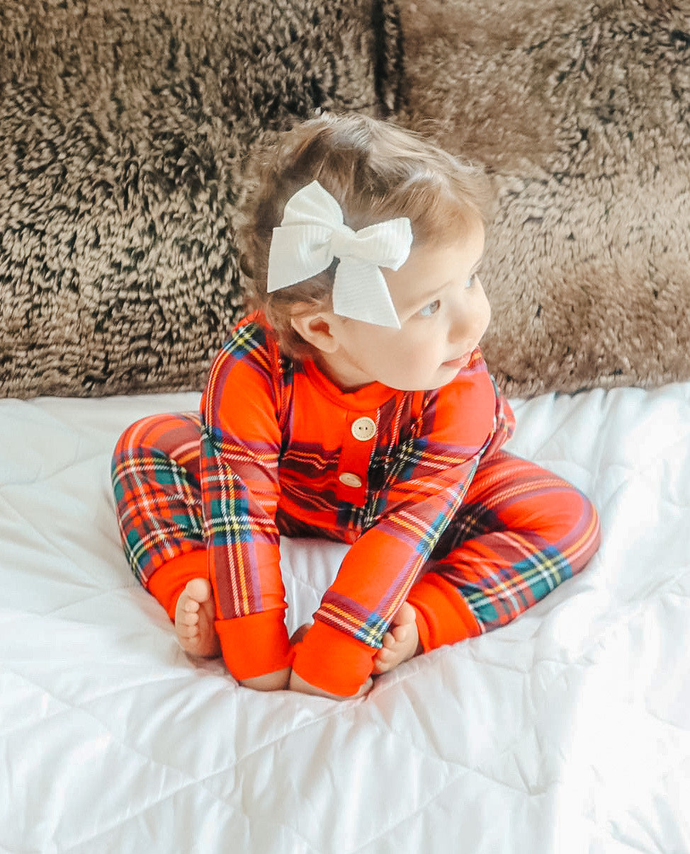 Red tartan pyjamas discount baby